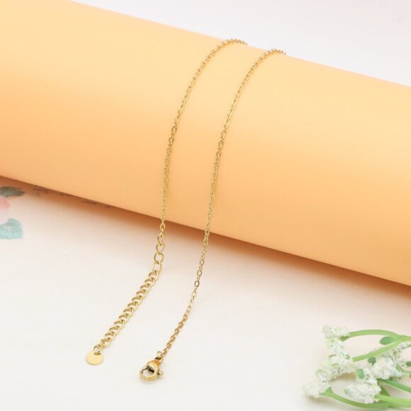 Elegant Yellow Gold Plated Necklace with Round Disc Charms, XPNL0385 - Picture 12 of 12